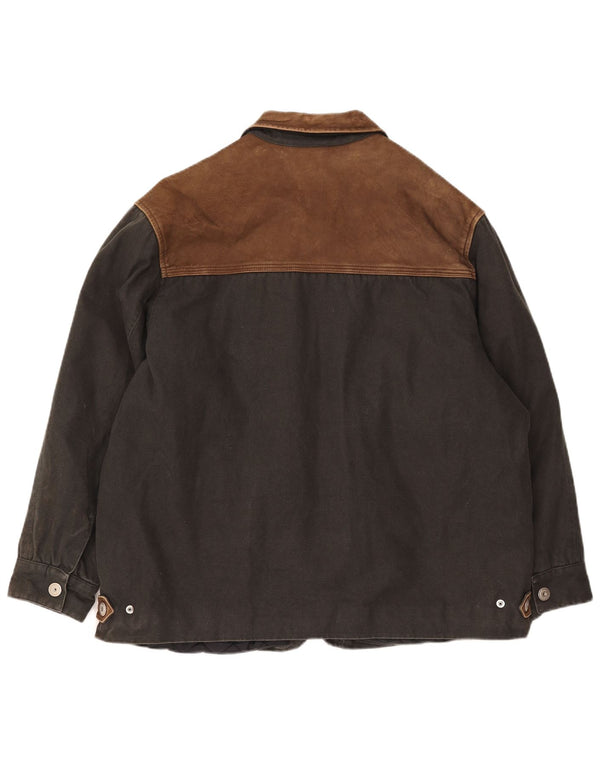 Ivy Oxford Herre Loose Fit Utility Jacket IT 50 Large Black Colourblock