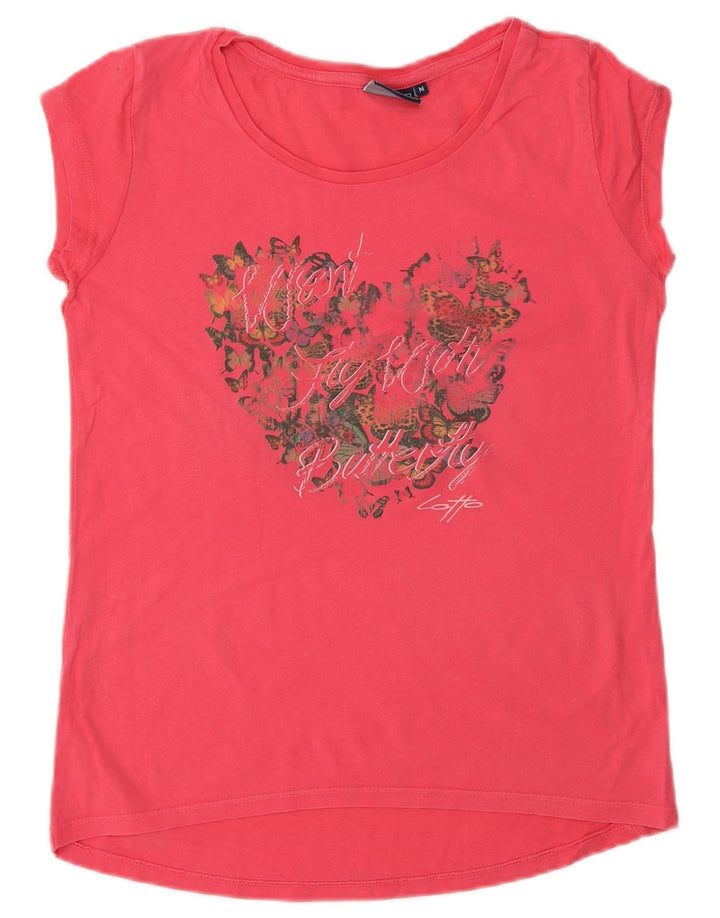 Lotto Dame Grafisk T-Shirt Top UK 12 Medium Pink