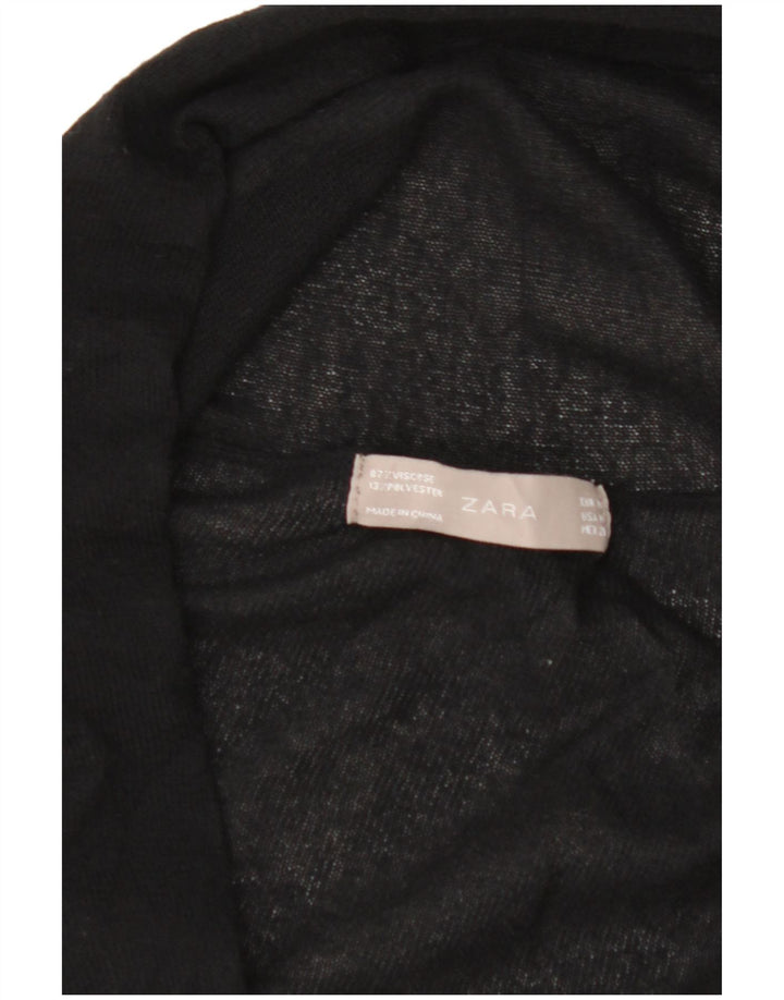 ZARA Womens 3/4 Sleeve Bolero Jumper UK 12 Medium Black