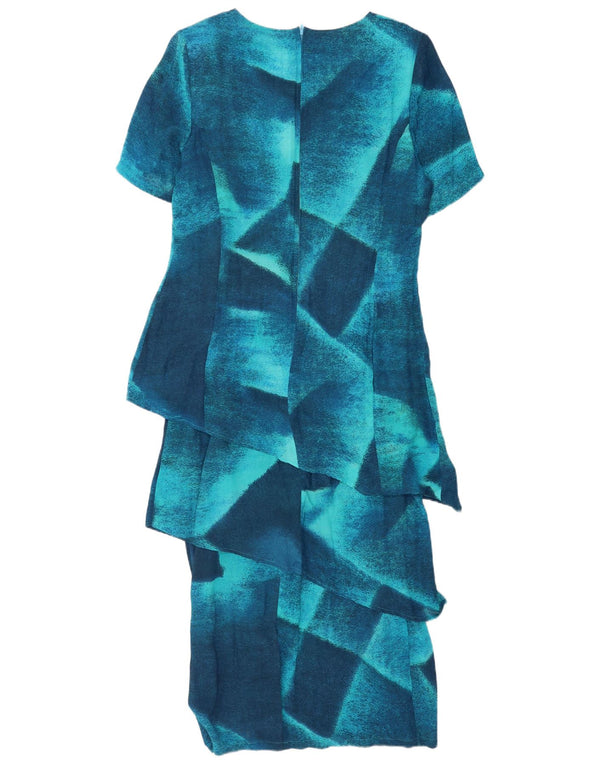 Vicini Dame 1/2-ærmet Maxi Peplum Kjole UK 18 XL Blå Colourblock