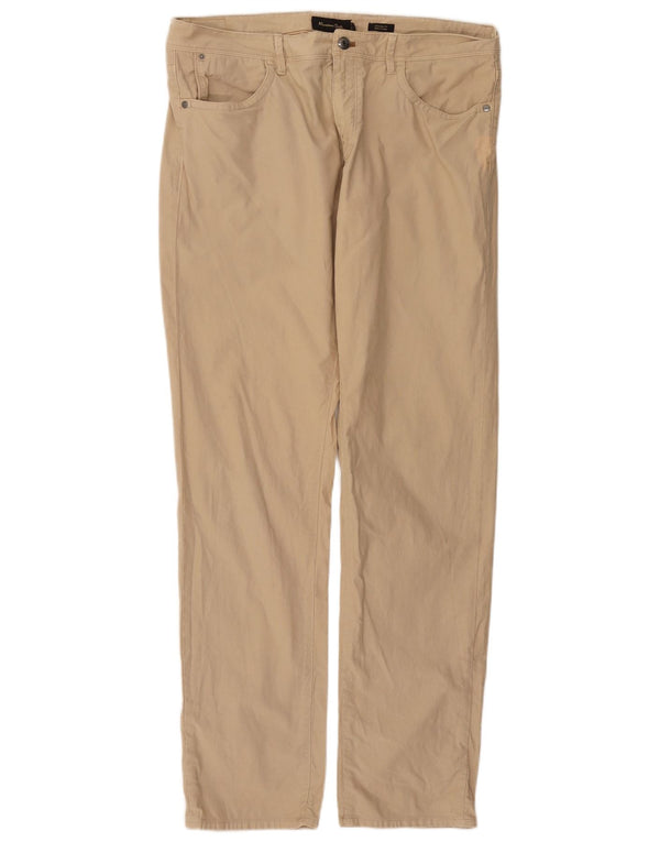 MASSIMO DUTTI Herre Lige Casual Bukser EU 44 Large W34 L33 Beige