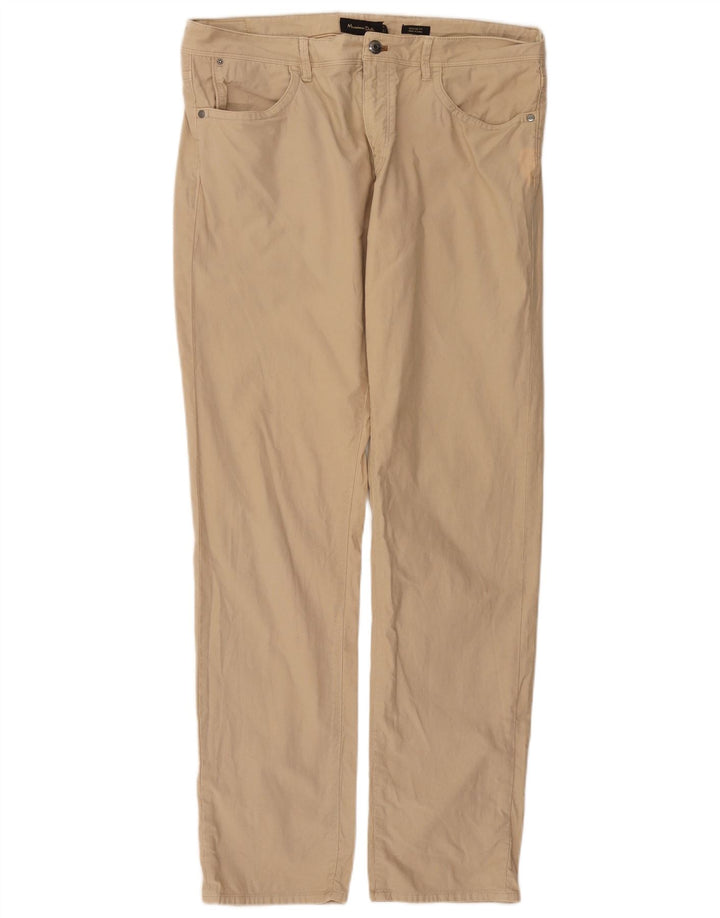 MASSIMO DUTTI Herre Lige Casual Bukser EU 44 Large W34 L33 Beige
