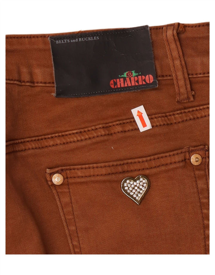 CHARRO Womens Skinny Jeans Large W32 L32 Brown Cotton