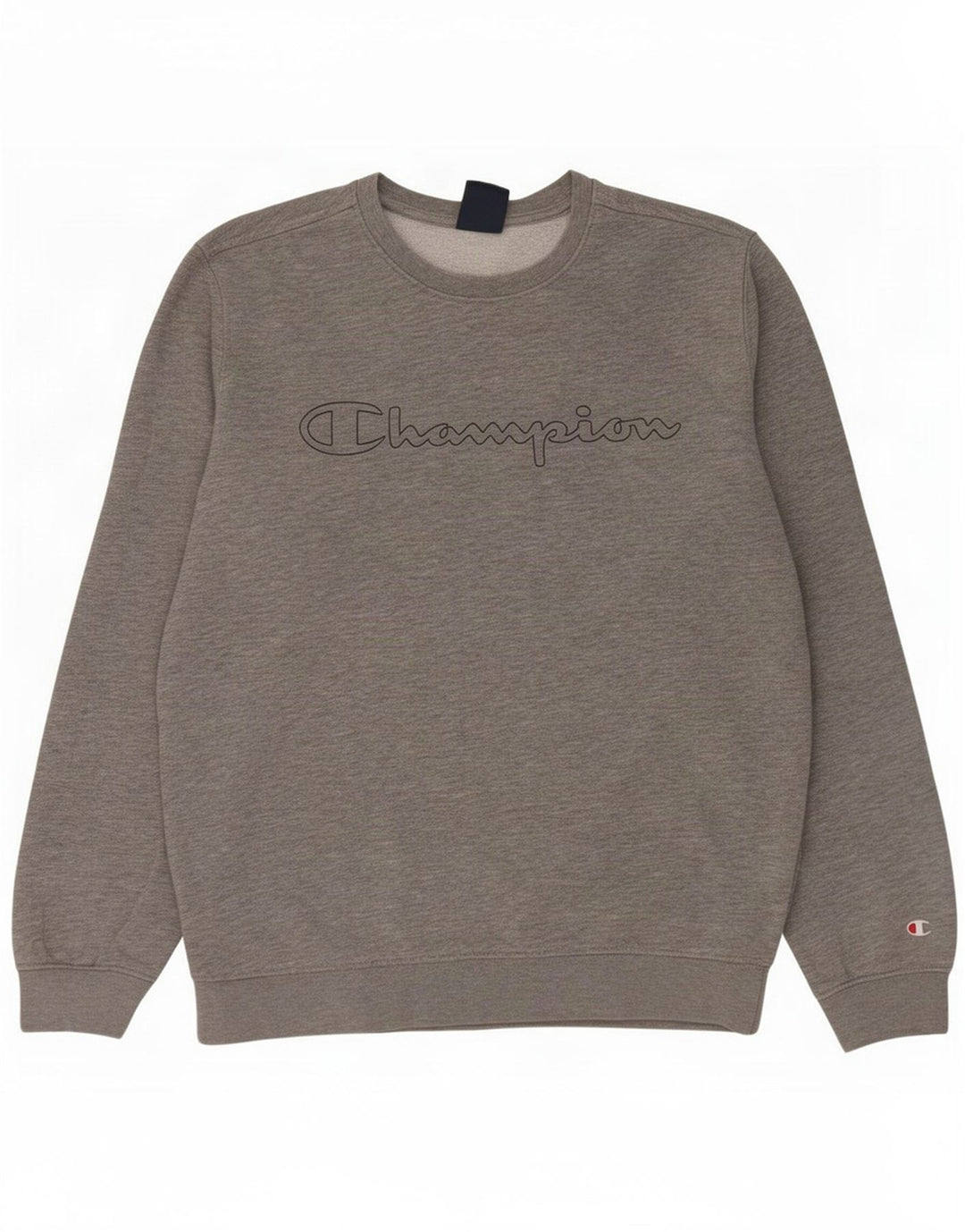 Champion Herre Grafisk Sweatshirt Jumper Medium Grey Flecked Bomuld