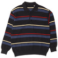 Vintage herre polo hals sweater stor sort stribet uld