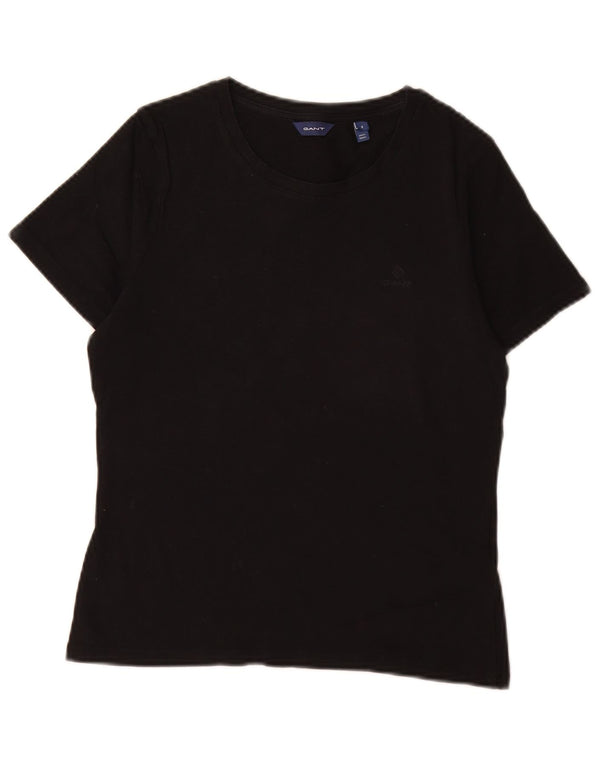 Gant Dame T-Shirt Top UK 10 Small Black Bomuld