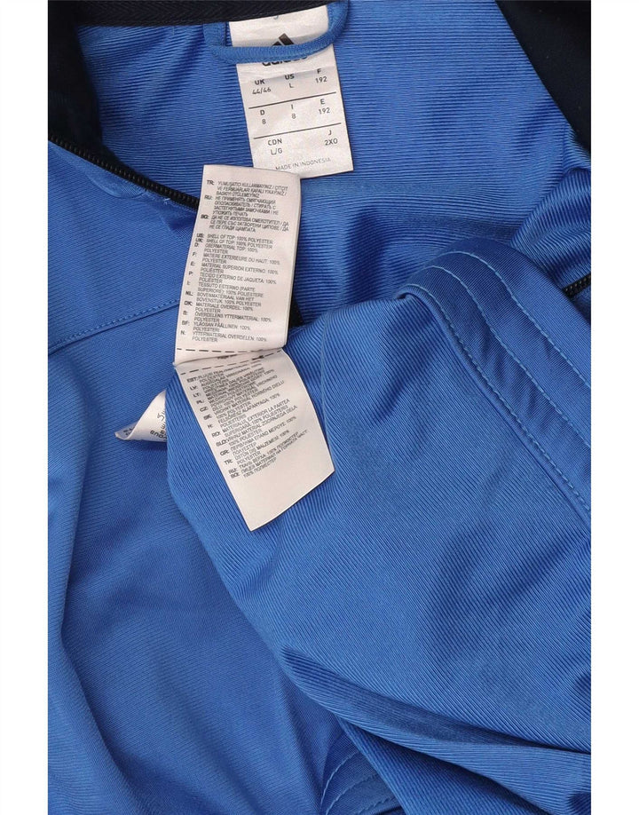Adidas Herre grafisk træningsdragt Topjakke UK 44/46 Large Blue Polyester