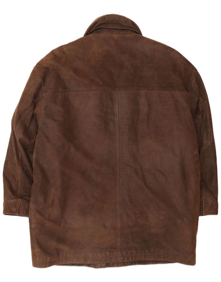 Gant Herre Loose Fit Læder Windbreaker Coat UK 38 Medium Brown
