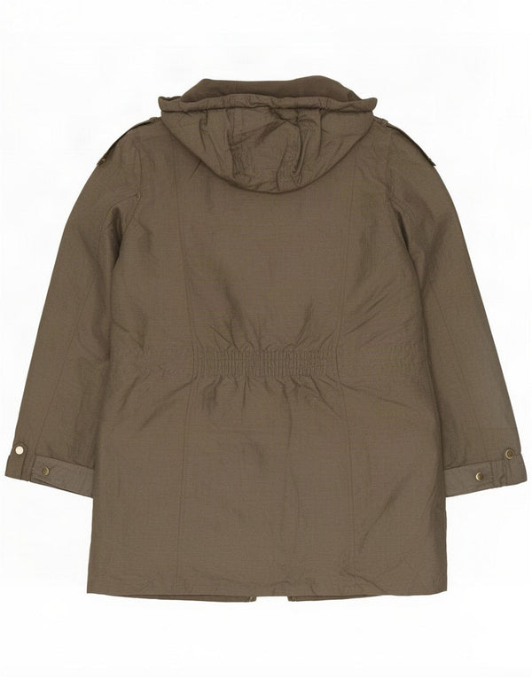 Marks & Spencer Womens Per Una Hooded Windbreaker Coat UK 14 Medium Green