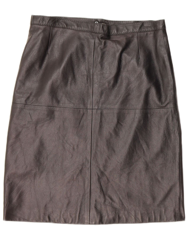 Vintage lædernederdel til kvinder W30 medium sort læder