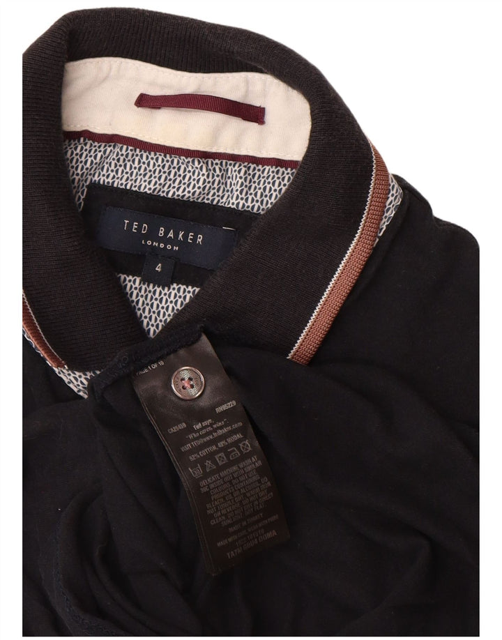 Ted Baker herre poloshirt str. 4 Stor sort bomuld