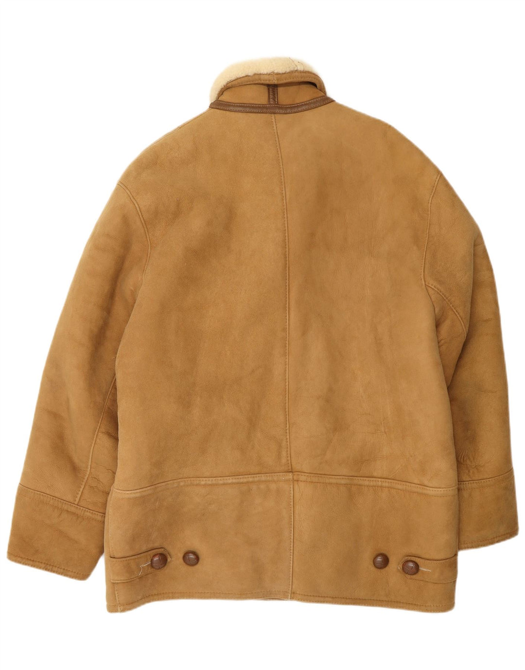 Morlands Herre Double Breasted Shearling Jacket UK 36 Small Brown