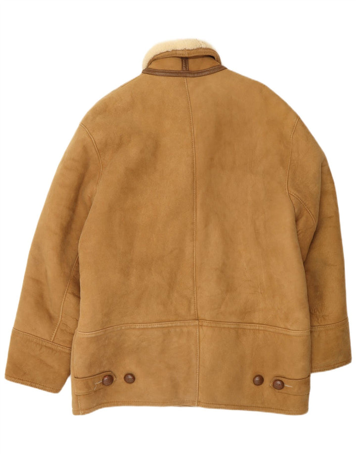 Morlands Herre Double Breasted Shearling Jacket UK 36 Small Brown