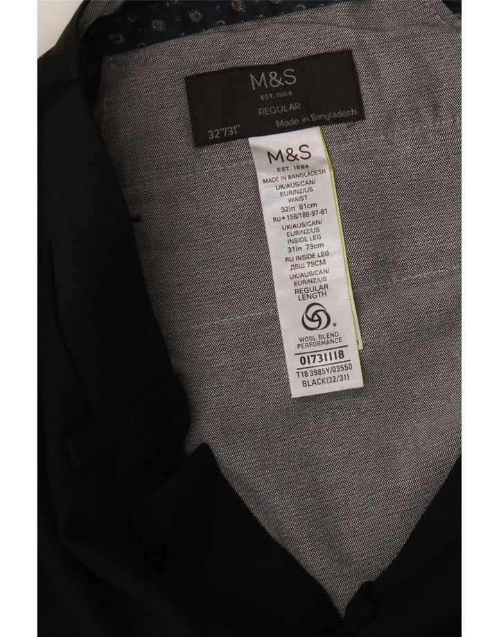 Marks & Spencer Lige bukser med almindelig jakkesæt til kvinder W32 L31 Sort
