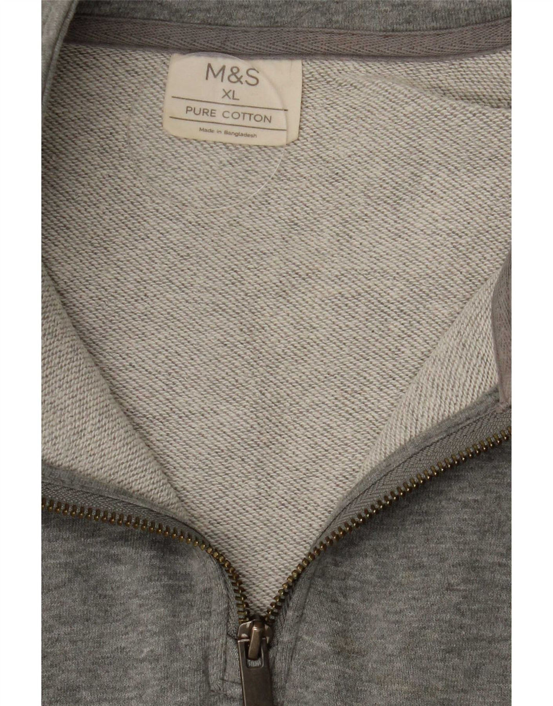 Marks & Spencer Sweatshirt med lynlås til mænd XL Grå bomuld