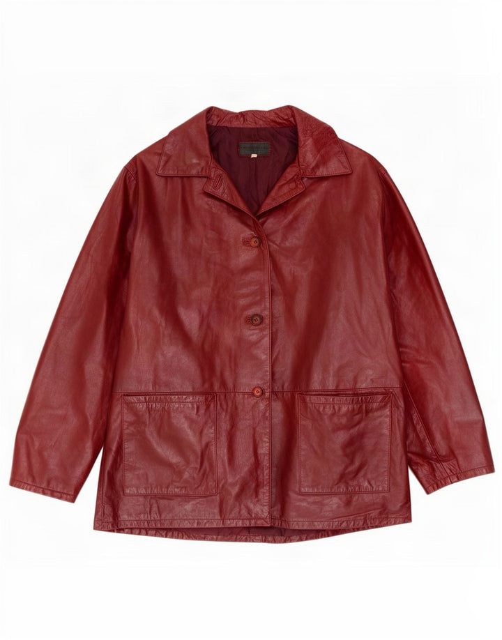 Max Grippo Dame Læderjakke IT 46 Large Burgundy
