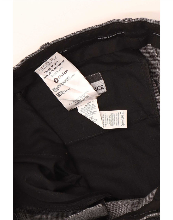 Marks & Spencer Herre Performance Straight Suit Bukser W34 L29 Grå Uld