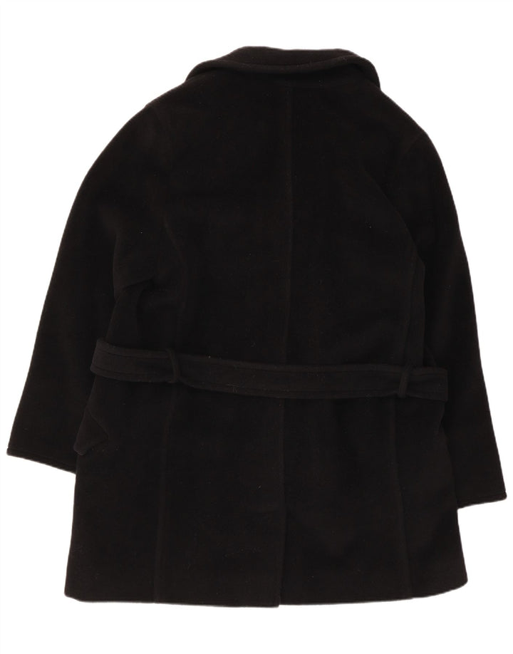 Marella Dame Dobbeltradet Frakke UK 14 Medium Sort Virgin Wool