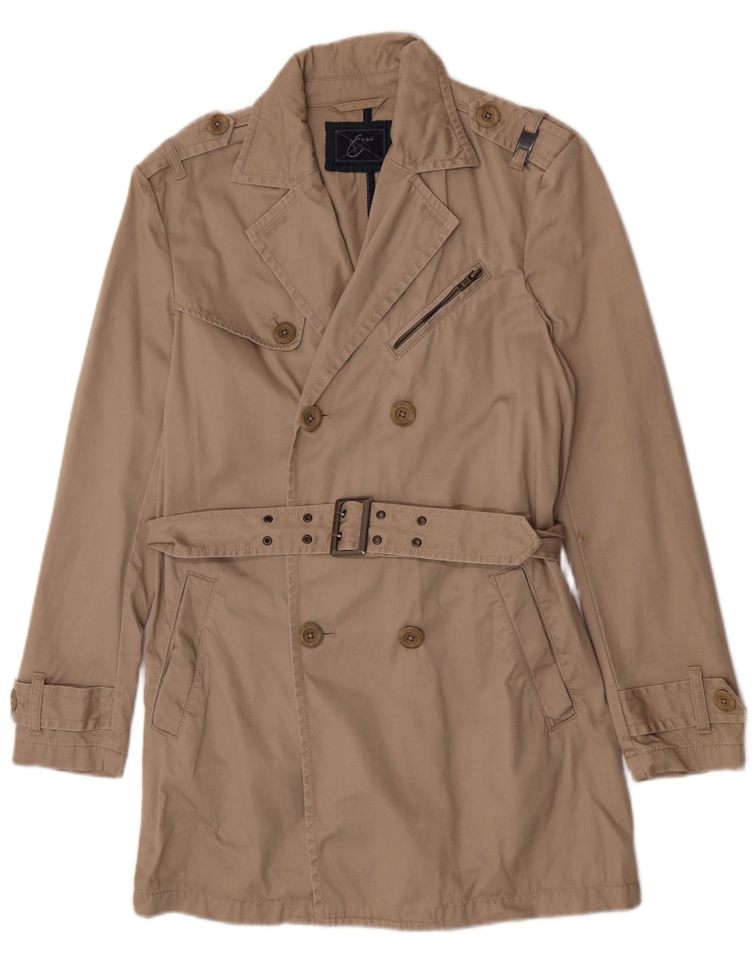 Energie Herre Trench Coat UK 36 Lille Beige Bomuld