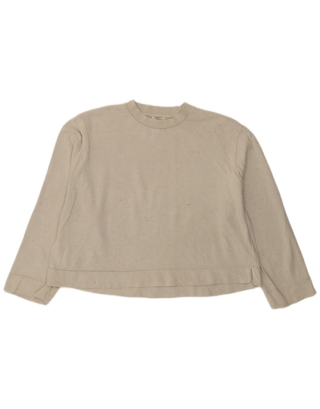 Cos Dame Oversized Sweatshirt Jumper UK 10 Small White Flecked Bomuld