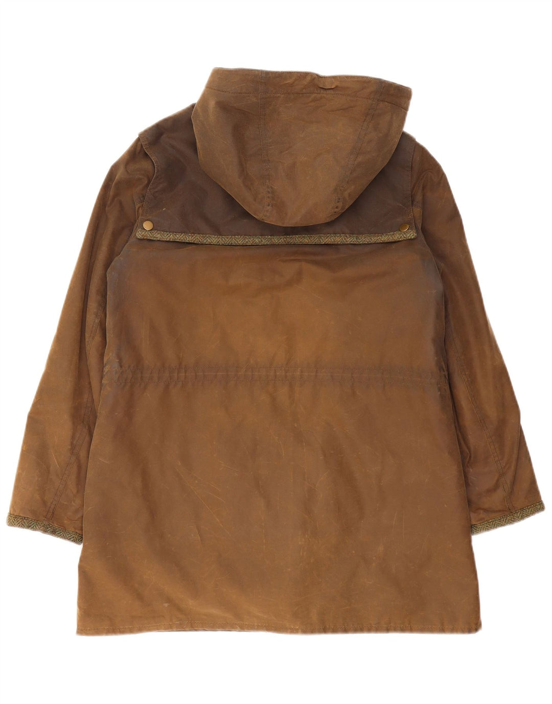 Barbour Dame Hætte Vokset Bomuldsjakke UK 12 Medium Brun Bomuld