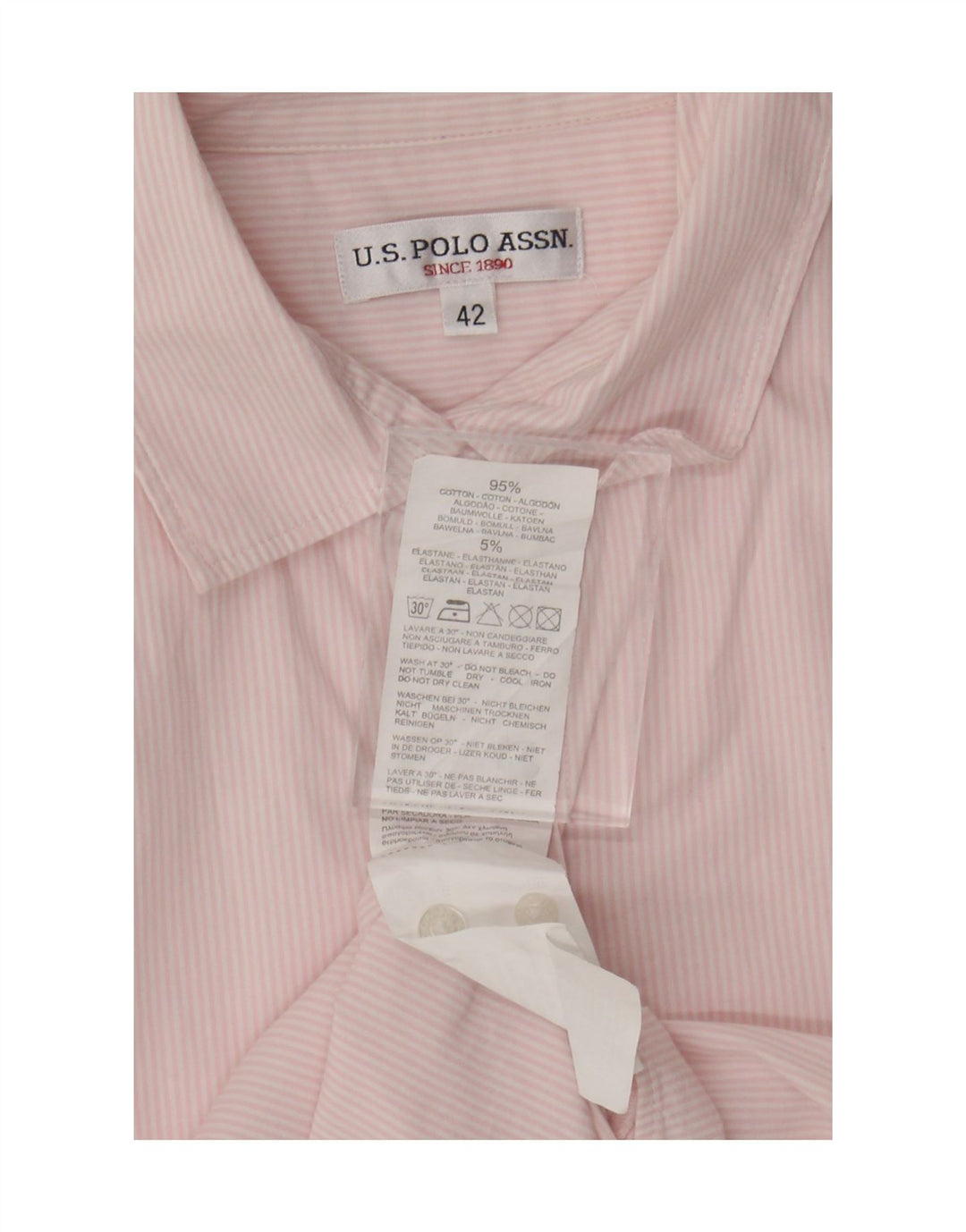U.S. Polo Assn. Dameskjorte IT 42 Medium Pink Stribet Bomuld
