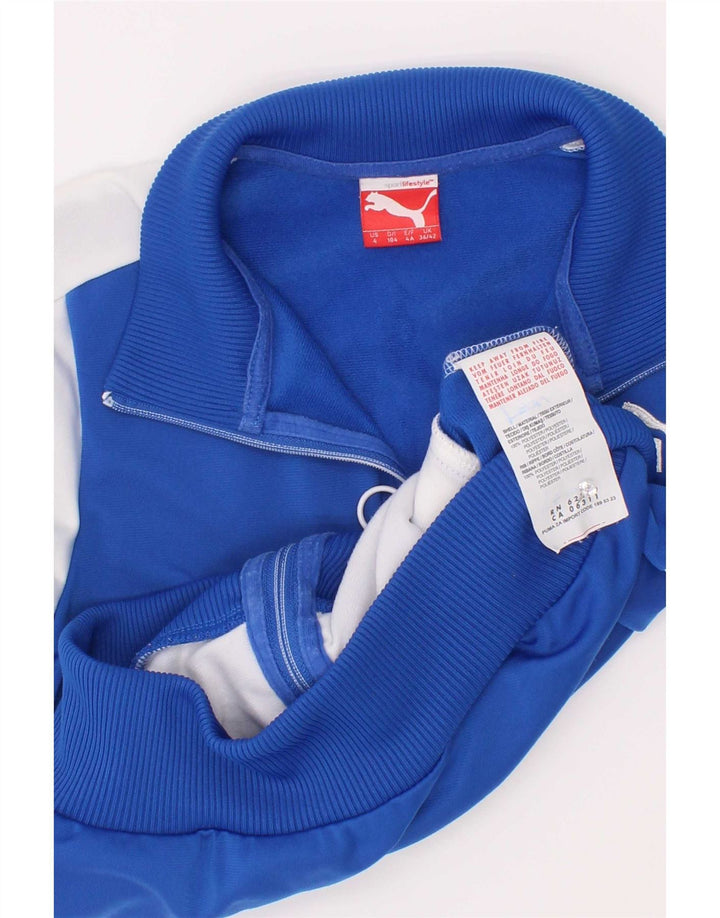 Puma Boys Grafisk træningsdragt Topjakke 3-4 år Blå Colourblock Polyester