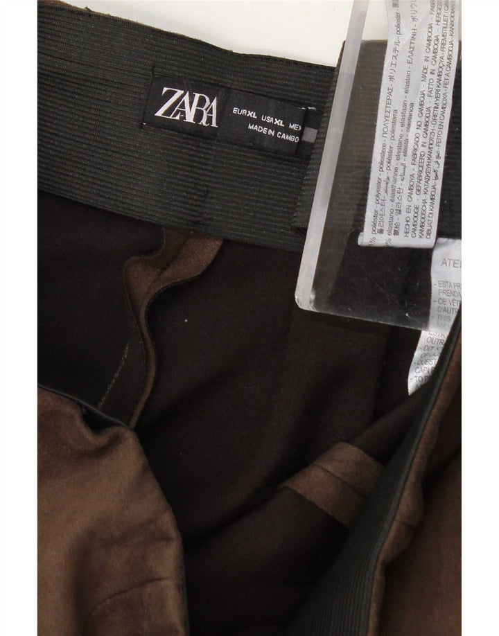 Zara skinny bukser til kvinder XL W32 L27 brun polyester