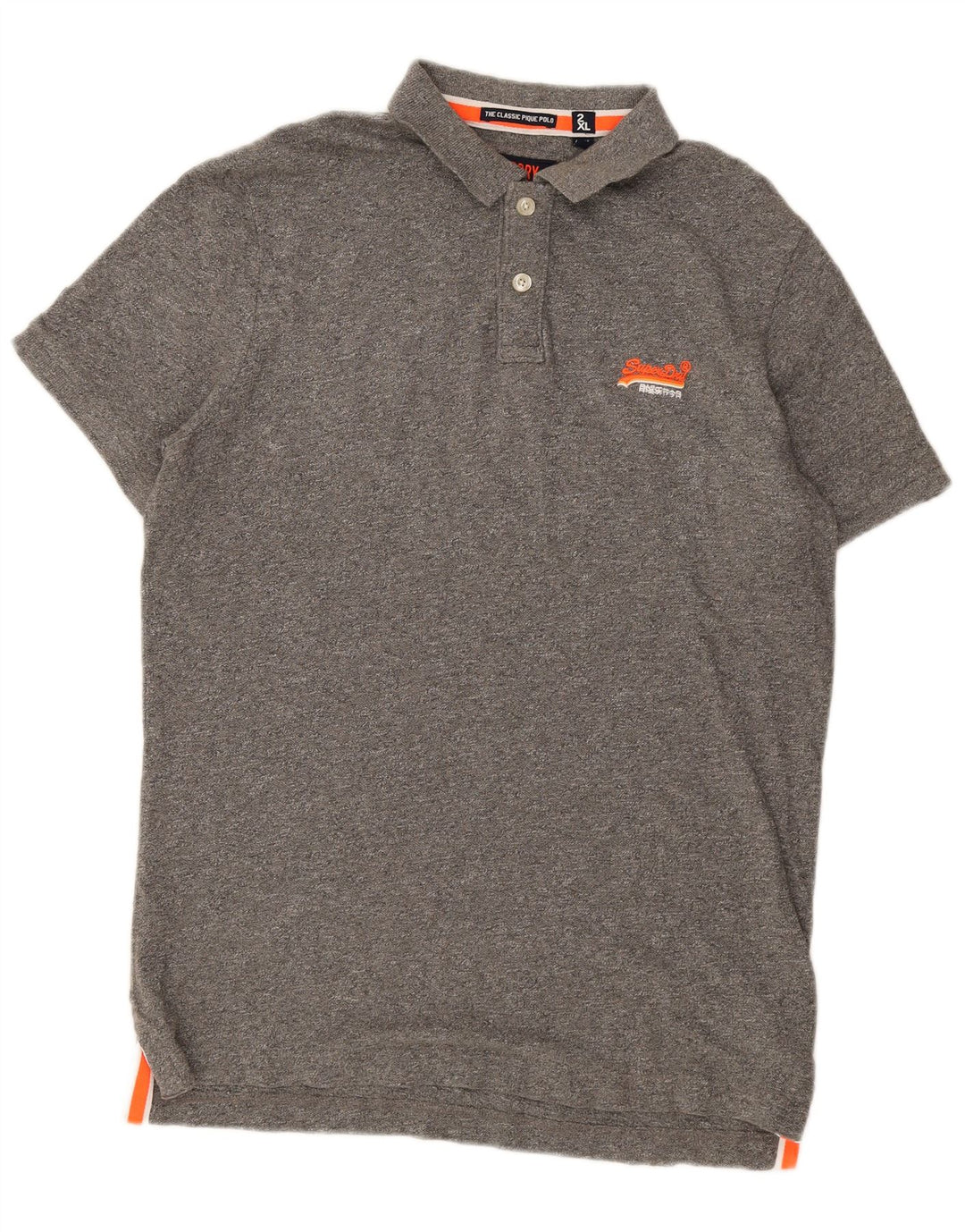 Superdry herre poloshirt 2XL grå bomuld