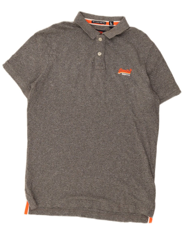 Superdry herre poloshirt 2XL grå bomuld