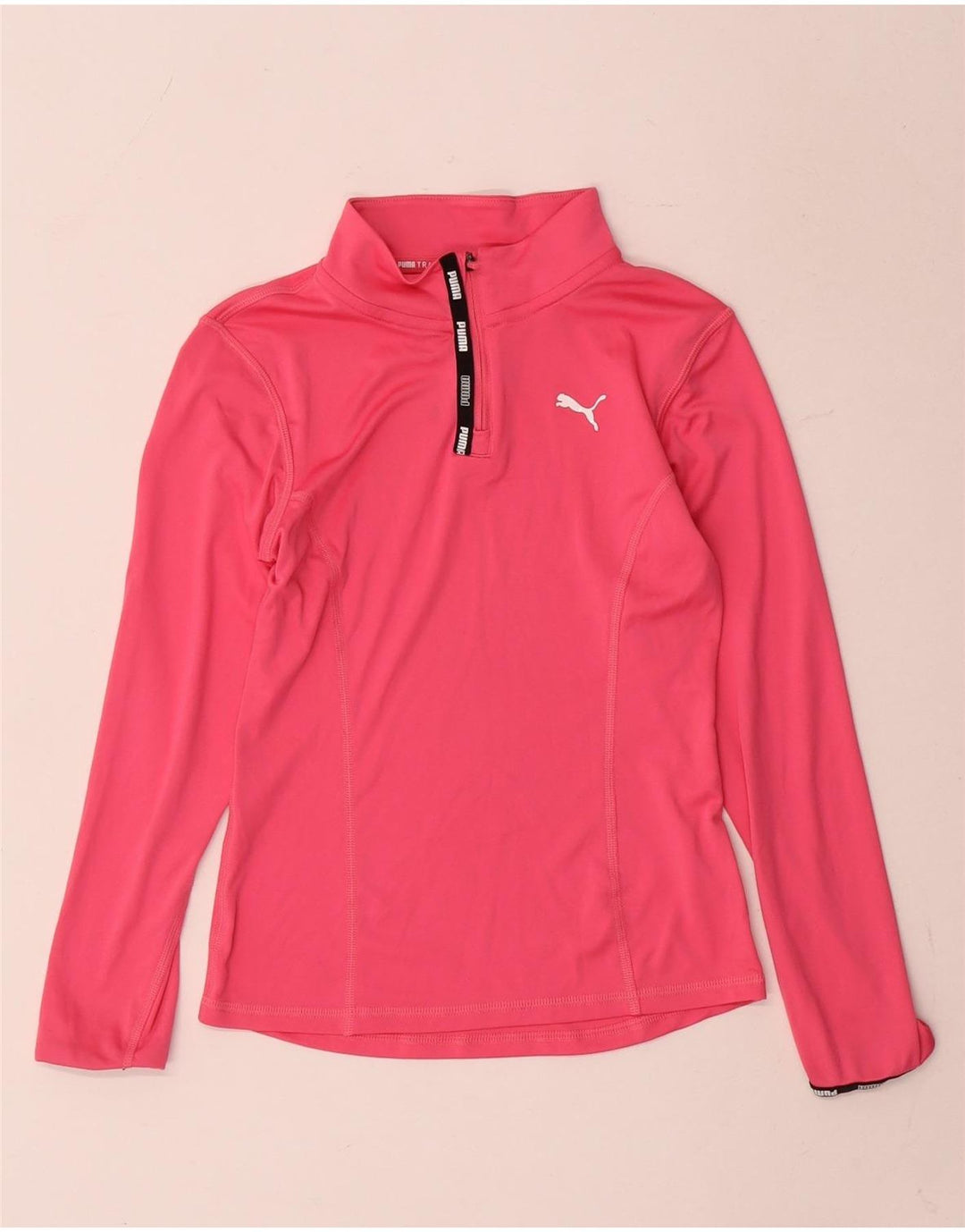 Puma Girls Zip Neck Pullover Træningsdragt Top 9-10 år Pink