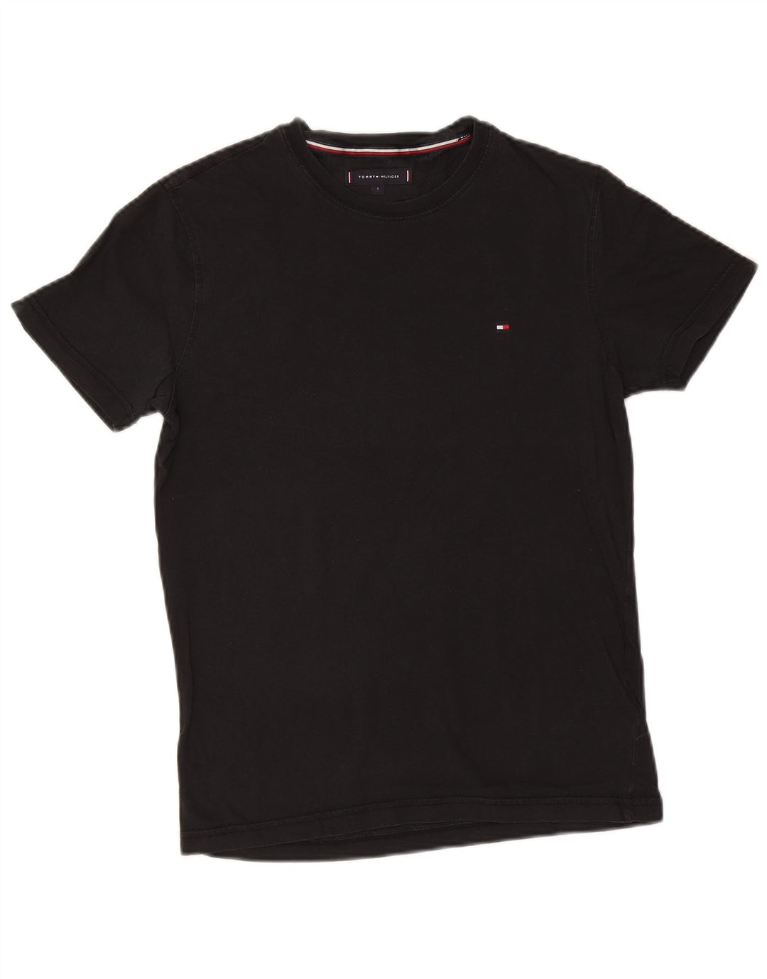 Tommy Hilfiger Herre T-Shirt Top Lille Sort Bomuld
