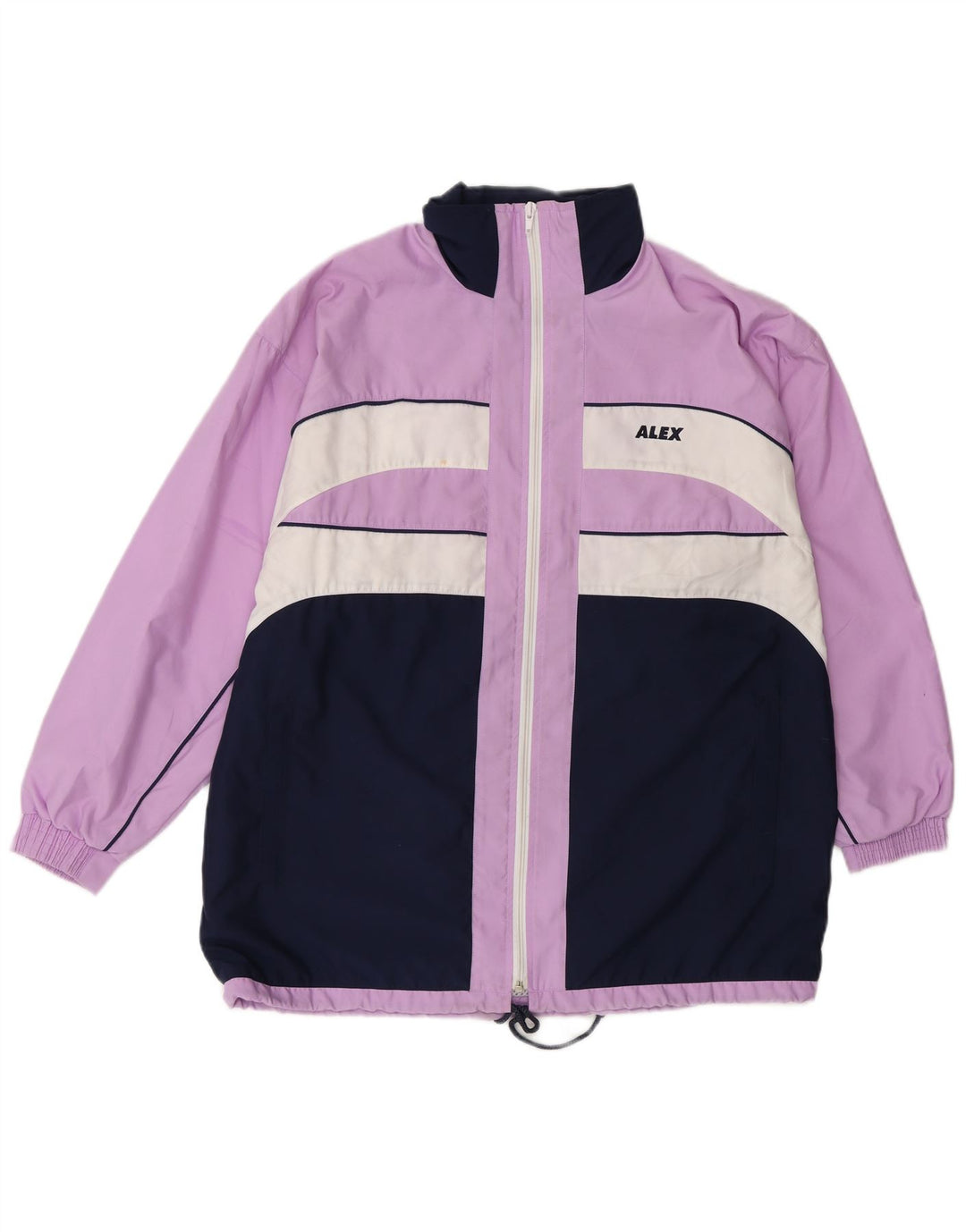 ALEX Oversized træningsdragt topjakke til kvinder UK 12 Medium Lilla Colourblock