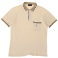 PIERRE CARDIN Mens Polo Shirt Large Beige Cotton