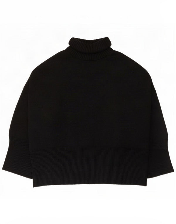 Topshop Womens Oversized Roll Neck Jumper Sweater UK 14 Medium Black