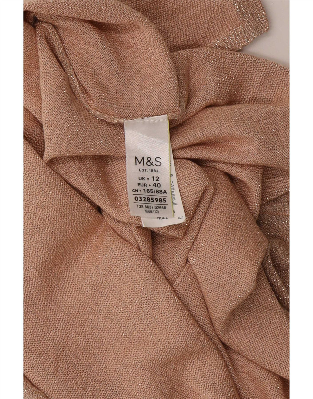 Marks & Spencer Damevest Top UK 12 Medium Beige Viscose