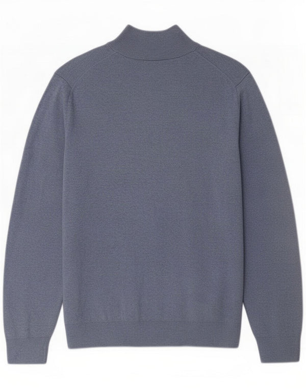 Nautica sweater med lynlås til mænd Medium Blue Cotton