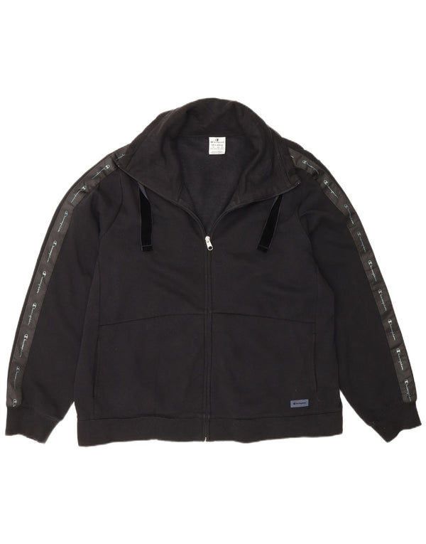 Champion Womens Grafisk træningsdragt Topjakke UK 22 3XL Sort Bomuld