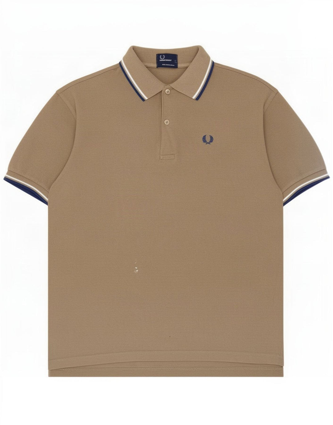 Fred Perry herre poloshirt stor beige stribet bomuld