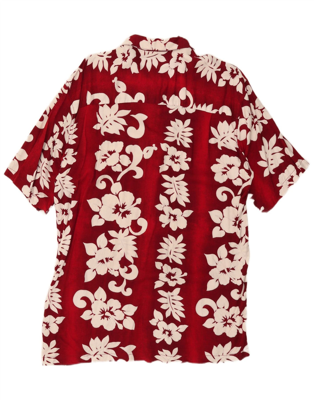 Karmakula Kortærmet Herreskjorte Medium Rød Blomster Rayon