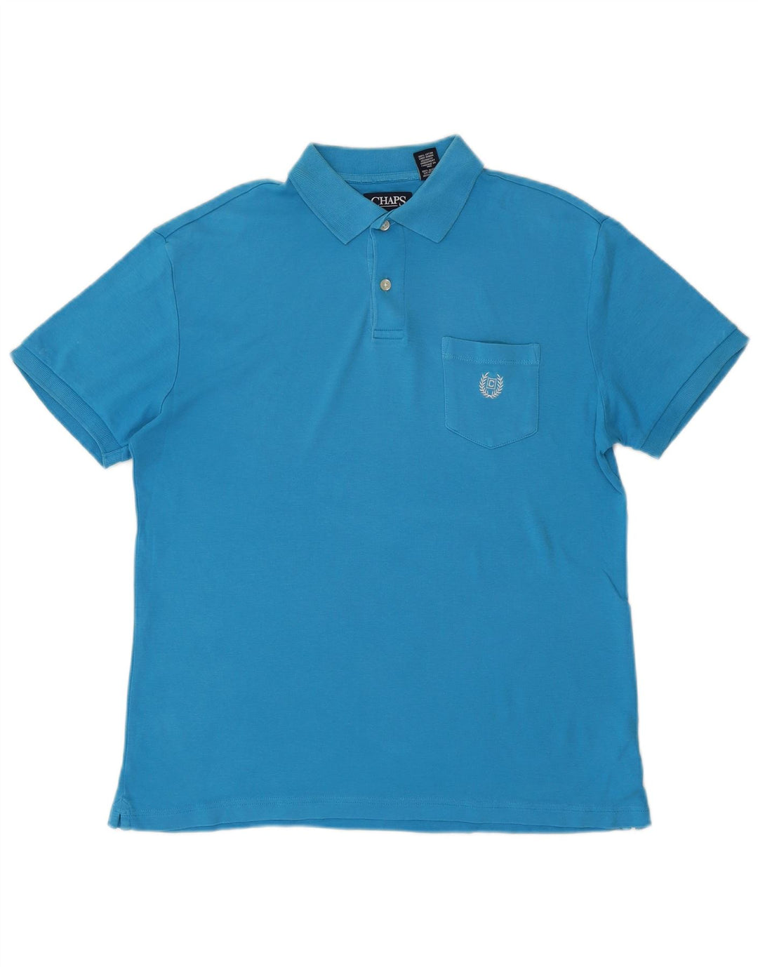 CHAPS Herre Custom Fit Polo Shirt Medium Blue Bomuld