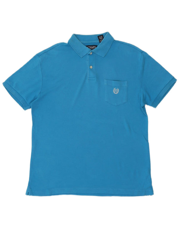 CHAPS Herre Custom Fit Polo Shirt Medium Blue Bomuld