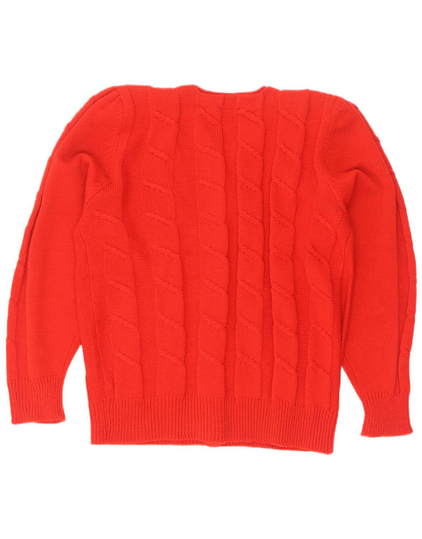Vintage dame cardigan sweater UK 14/16 medium rød polyakryl
