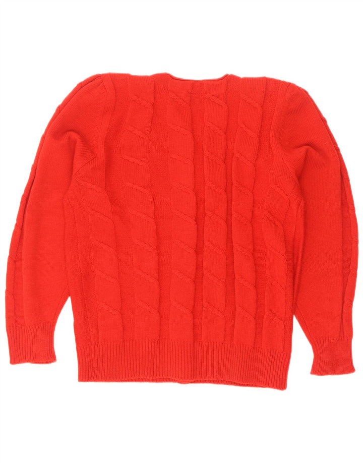 Vintage dame cardigan sweater UK 14/16 medium rød polyakryl