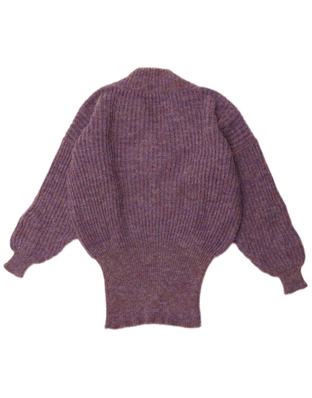 VINTAGE Dame Oversized V-hals sweater UK 16 Large Purple Flecked