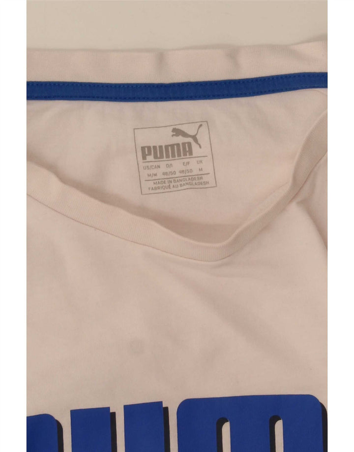 Puma Herre Grafisk T-Shirt Top Medium Hvid