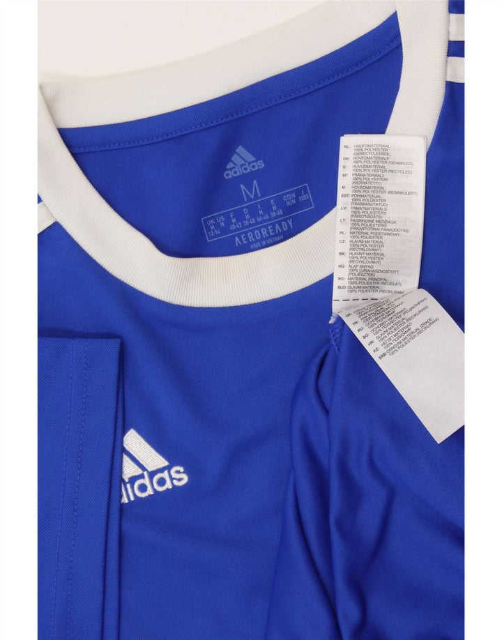 ADIDAS Aeroready T-Shirt Top UK 12/14 Medium Blue Polyester