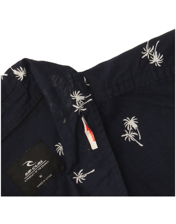 Rip Curl Herre abstrakt mønster kortærmet skjorte medium marineblå Hawaiian