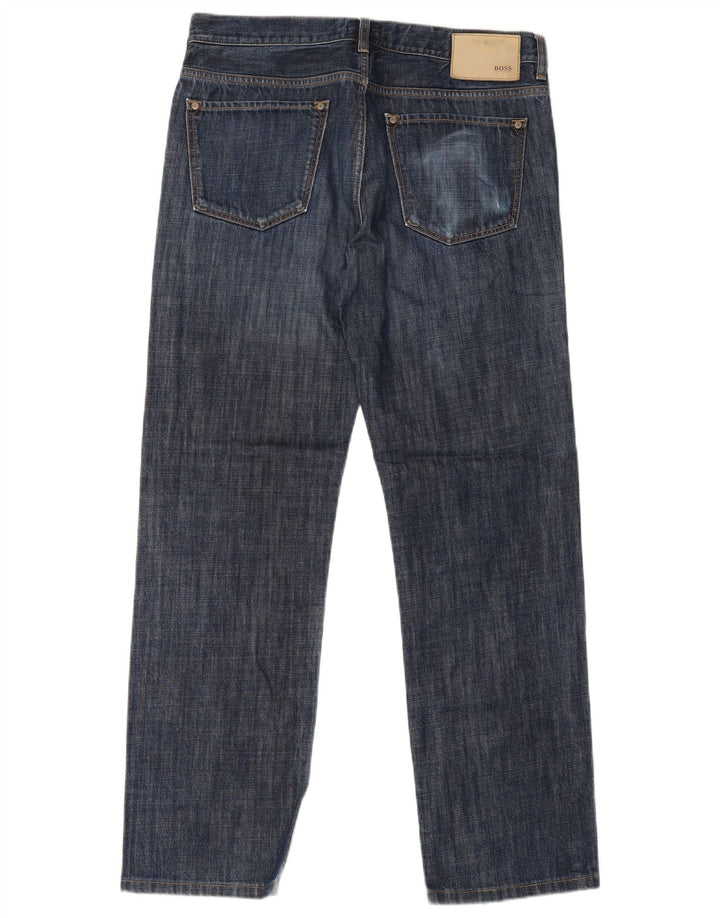 Hugo Boss Straight Jeans til mænd W34 L31 Blå Bomuld