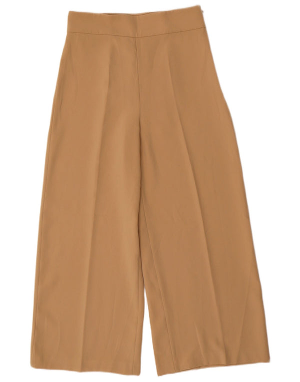 Zara Womens Vide Ben Cropped Trousers Small W26 L25 Beige